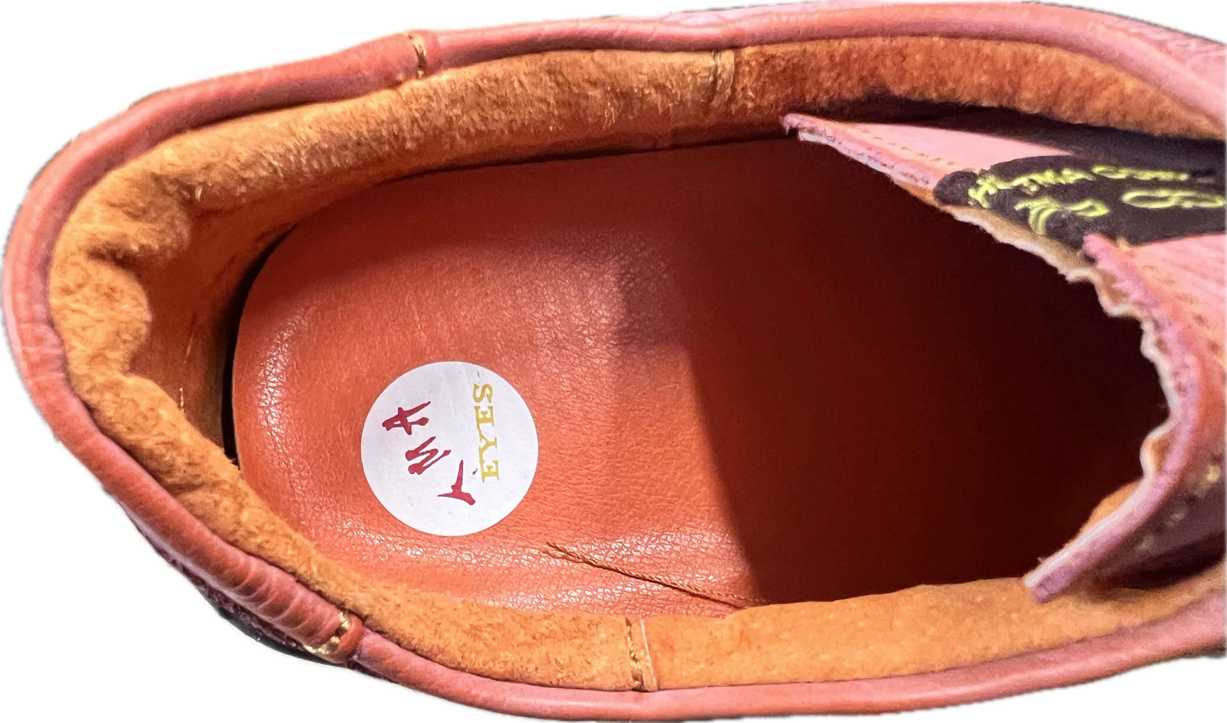NEW TMA EYES Hand Stitching Leather Women's Sneaker, Orange! Sz 39 (8) Retails $138 