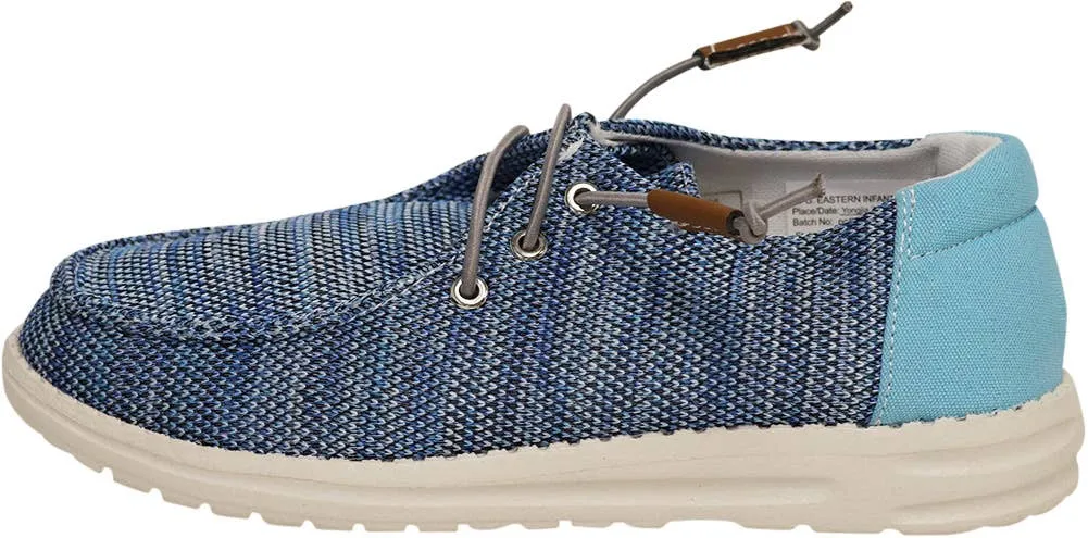 Norty Boys 11-4 Blue Laceup Canvas Boat Shoes