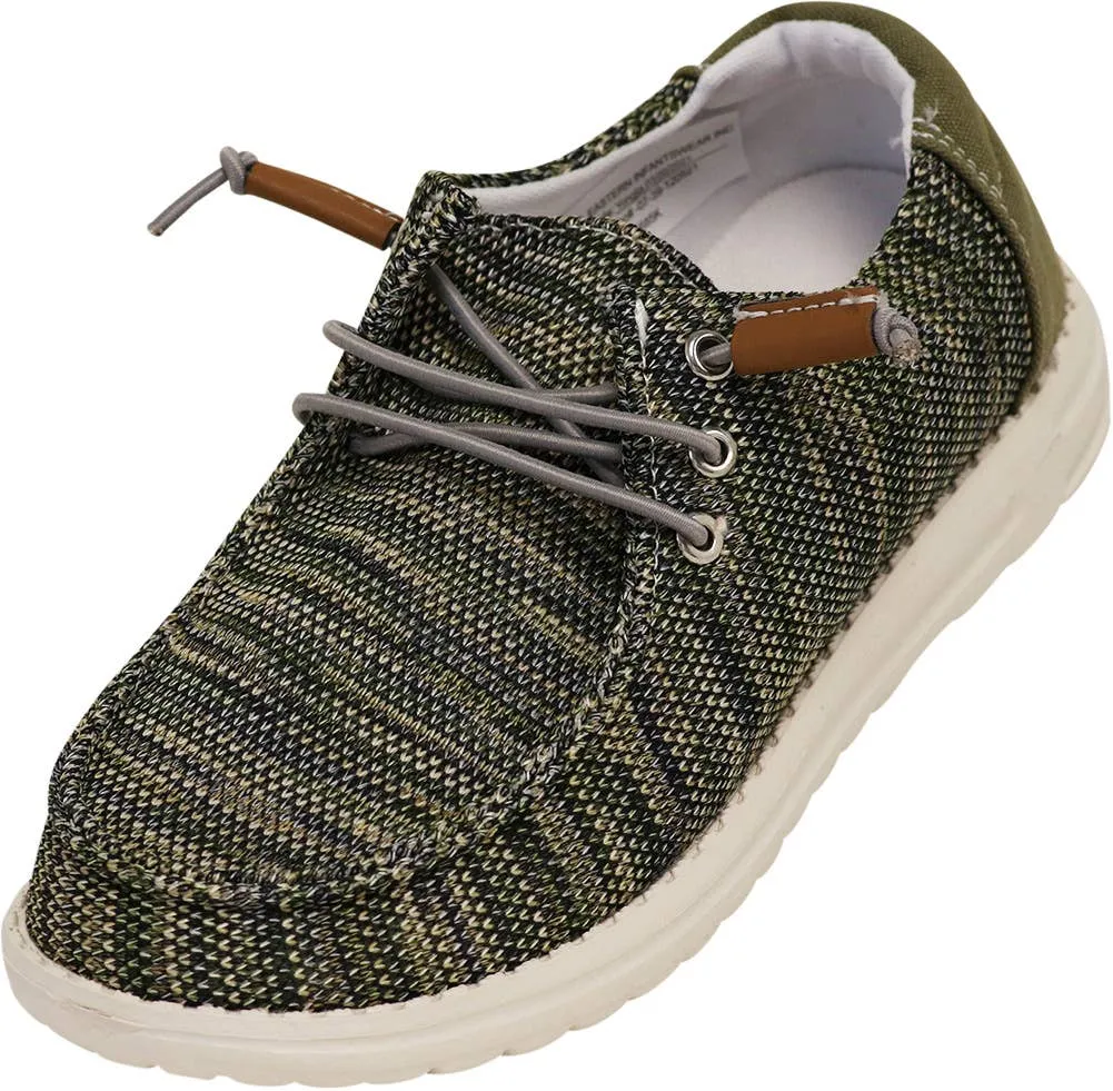 Norty Boys 11-4 Olive Multi Boat Shoe