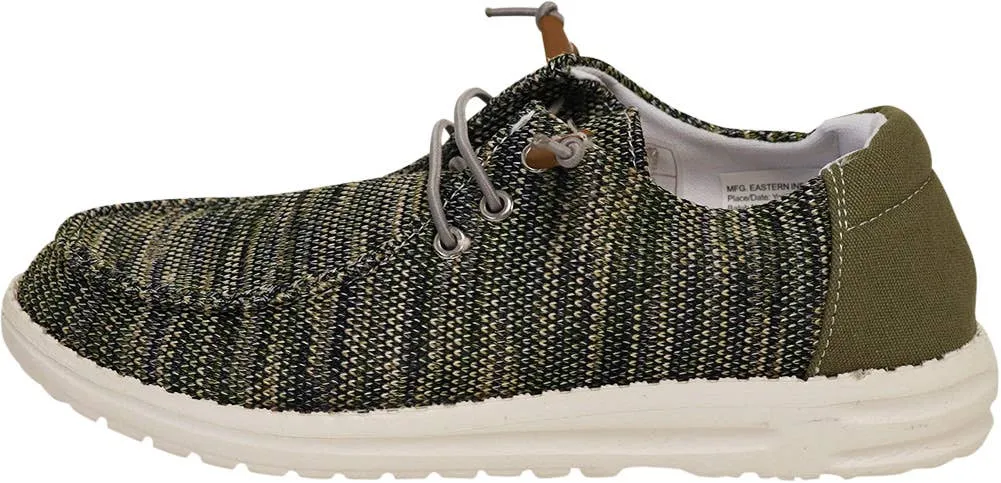 Norty Boys 11-4 Olive Multi Boat Shoe