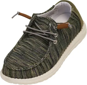 Norty Boys 11-4 Olive Multi Boat Shoe