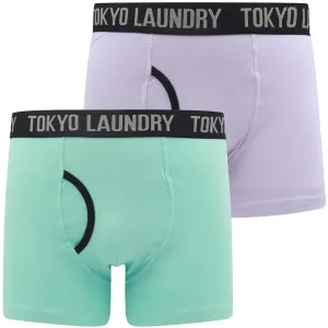 Oldfield (2 Pack) Boxer Shorts Set in Aqua Haze / Lanquid Lavender - Tokyo Laundry