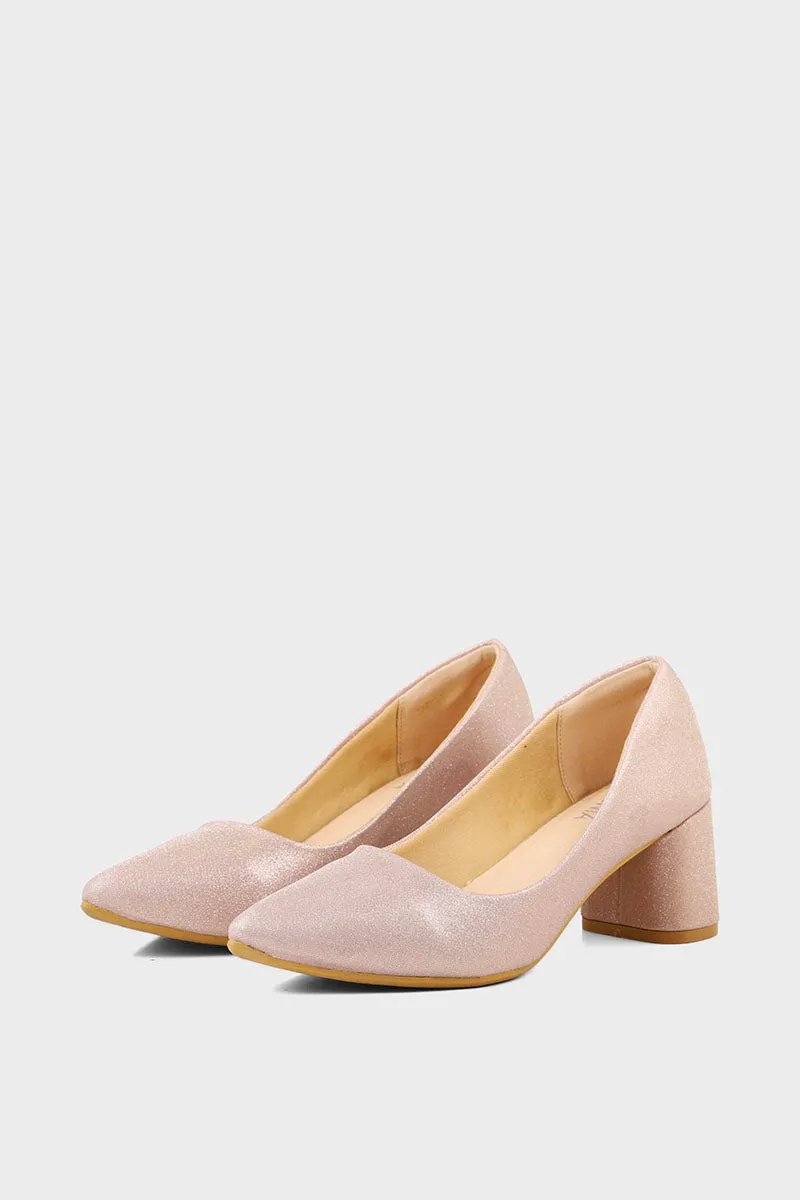 Party Wear Court Shoes I44436-Peach