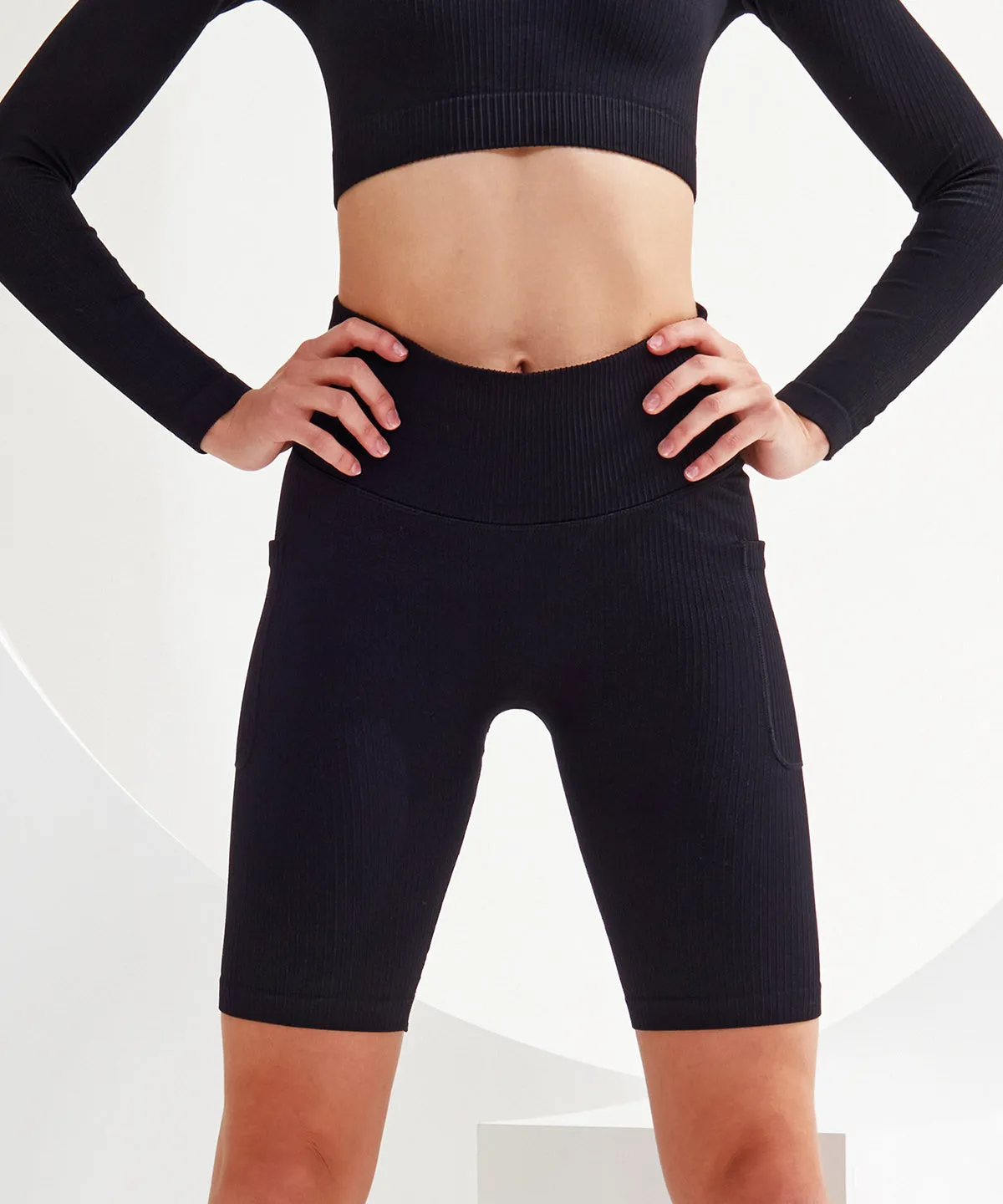 Peppermint Melange - Women’s TriDri® ribbed seamless '3D Fit' cycle shorts