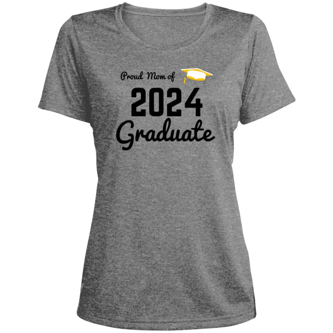 Proud Mom -- 2024 Graduate -- Ladies' Scoop Neck Performance Tee