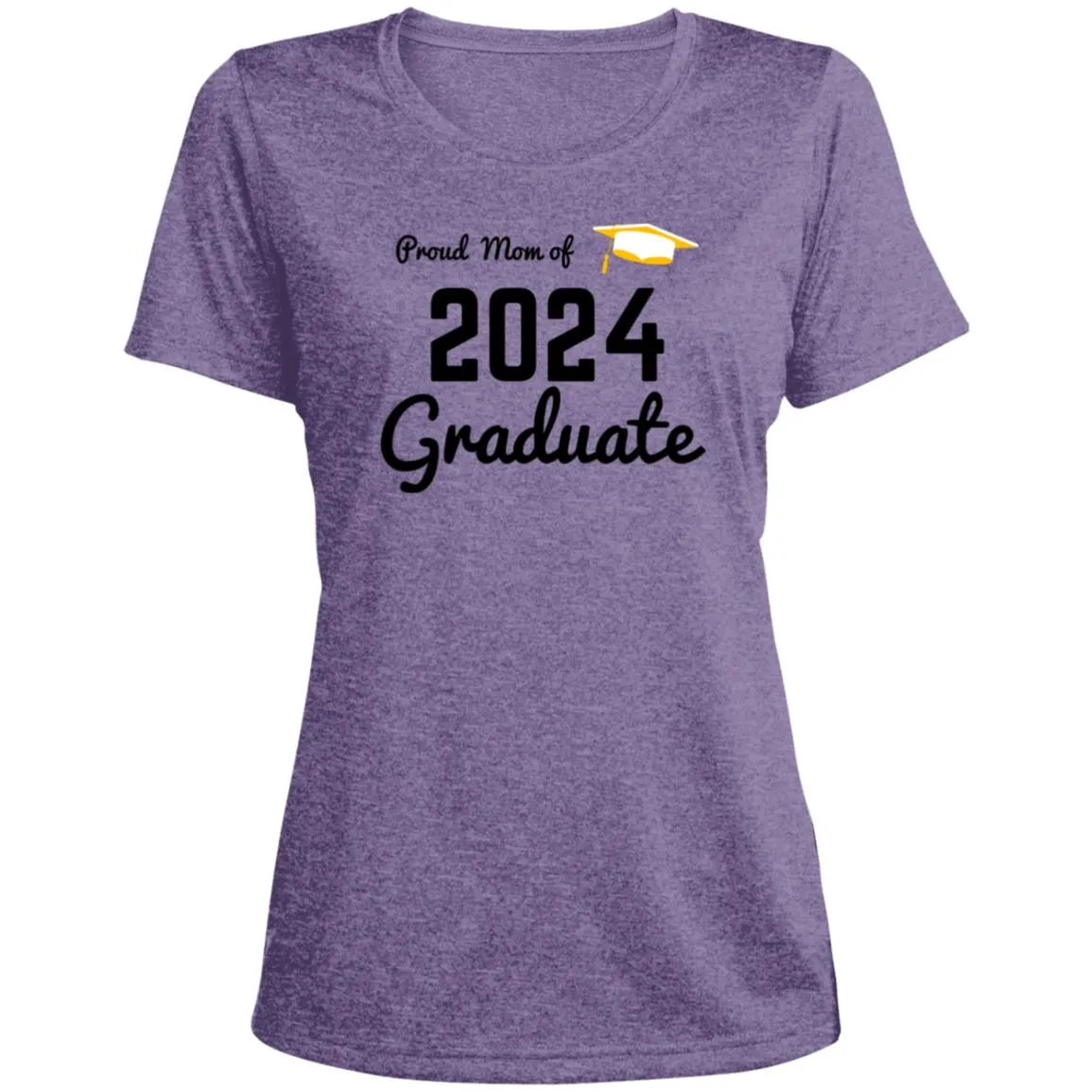 Proud Mom -- 2024 Graduate -- Ladies' Scoop Neck Performance Tee