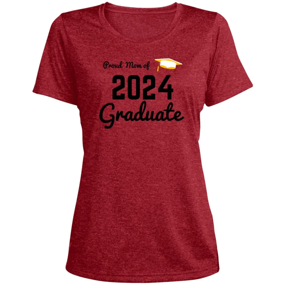 Proud Mom -- 2024 Graduate -- Ladies' Scoop Neck Performance Tee