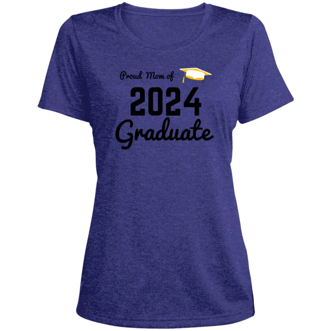 Proud Mom -- 2024 Graduate -- Ladies' Scoop Neck Performance Tee