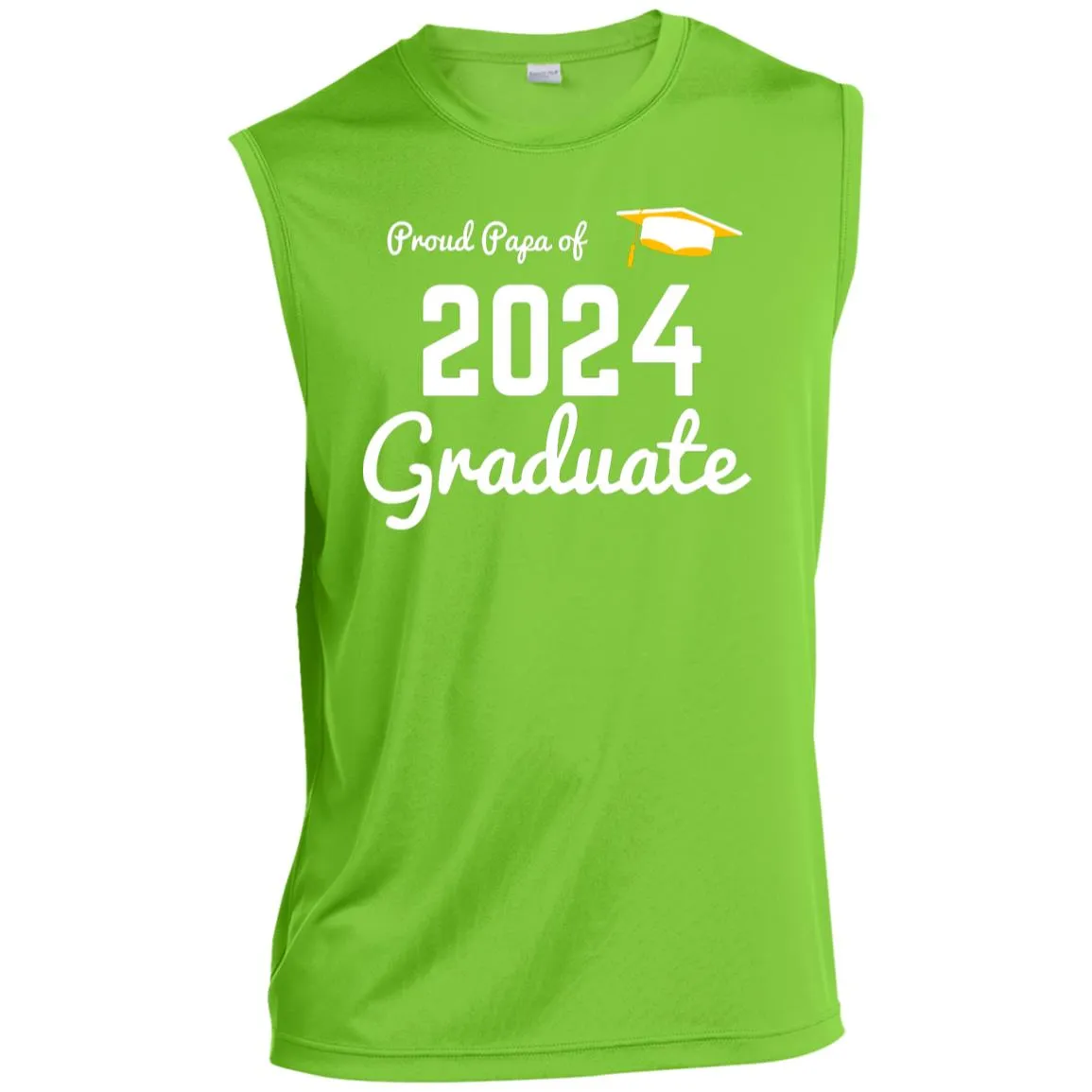 Proud Papa graduate 2024 white CLOSEOUT - ST352 Men’s Sleeveless Performance Tee