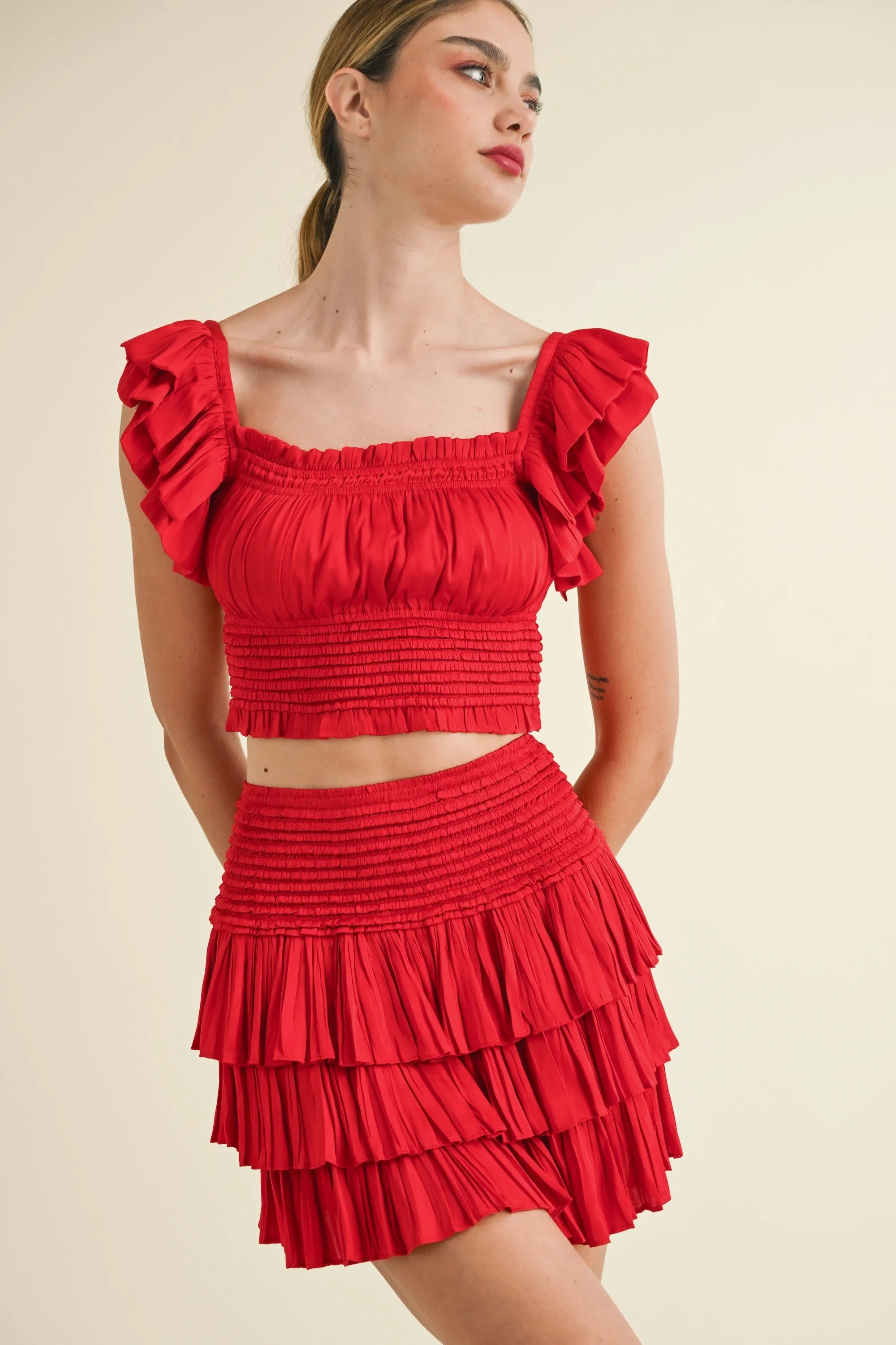Secret Rendezvous Skort - Red