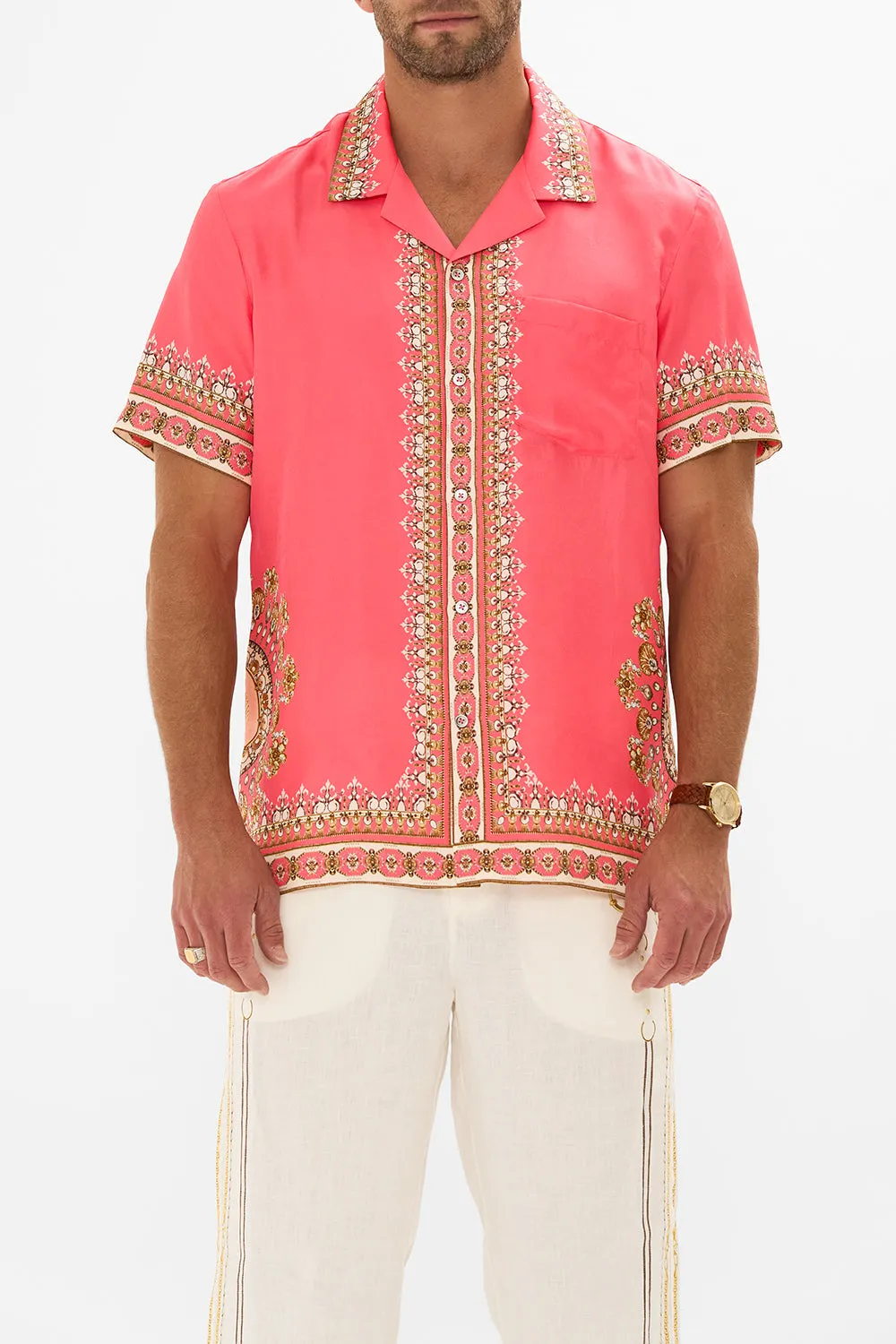 SHORT SLEEVE CAMP COLLARED SHIRT SHELL GAMES