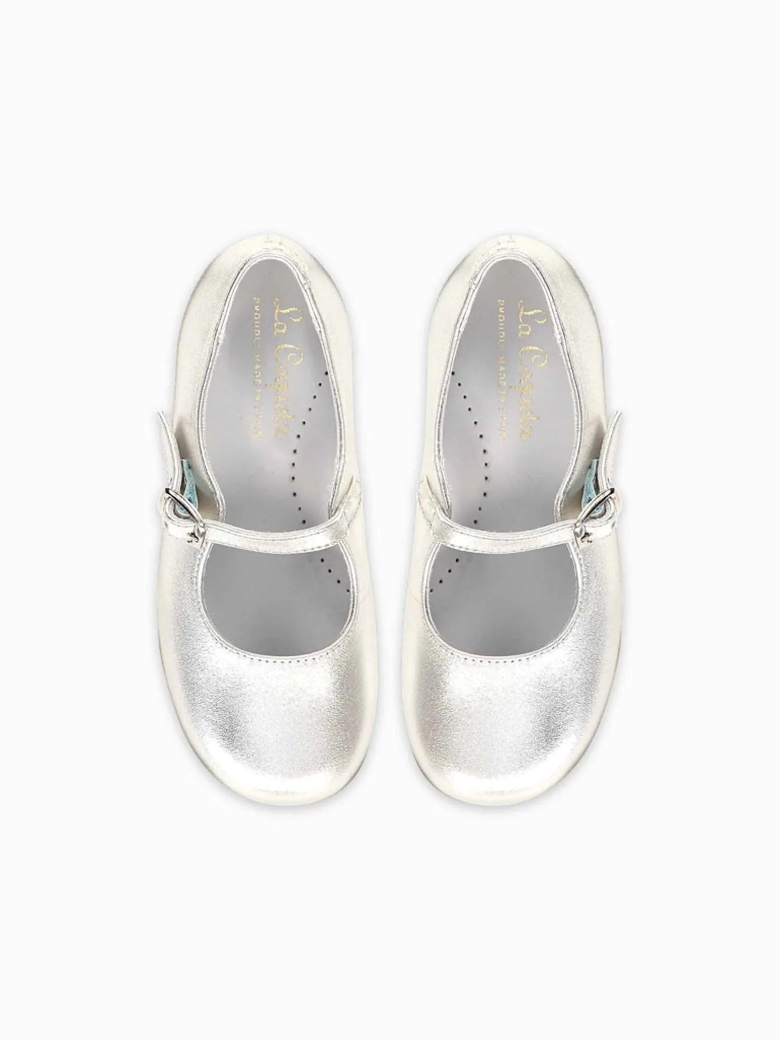 Silver Leather Girl Mary Jane Shoes
