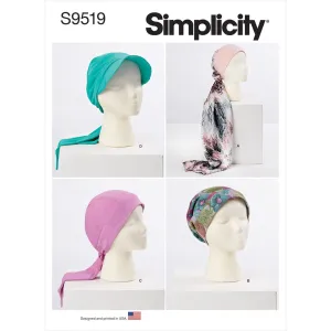 Simplicity Sewing Pattern S9519 Head Wraps and Hats