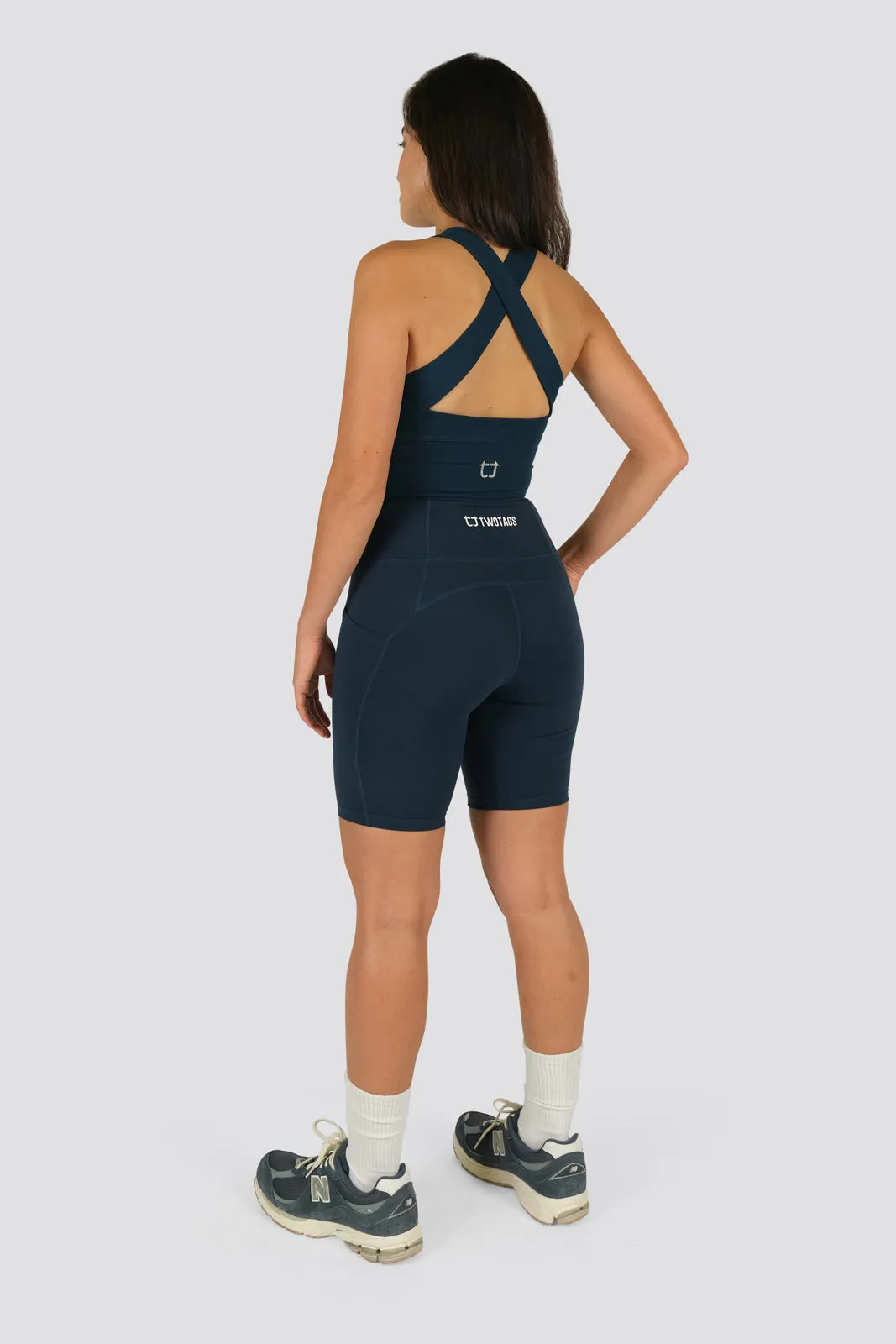 Sweetheart Highwaisted Biker Shorts - Ocean Blue