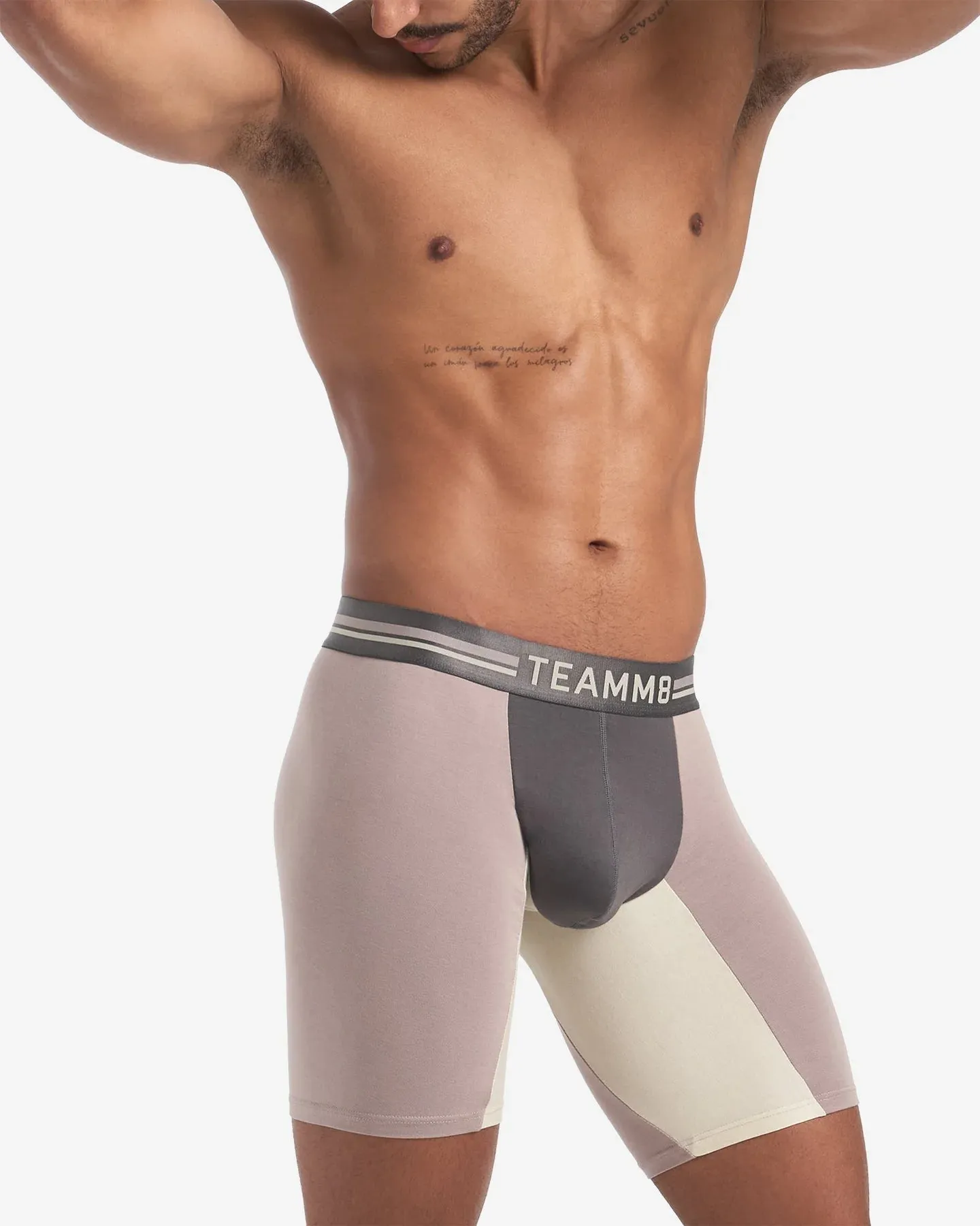 Teamm8 Bamboo Sports boxer modal mink grey