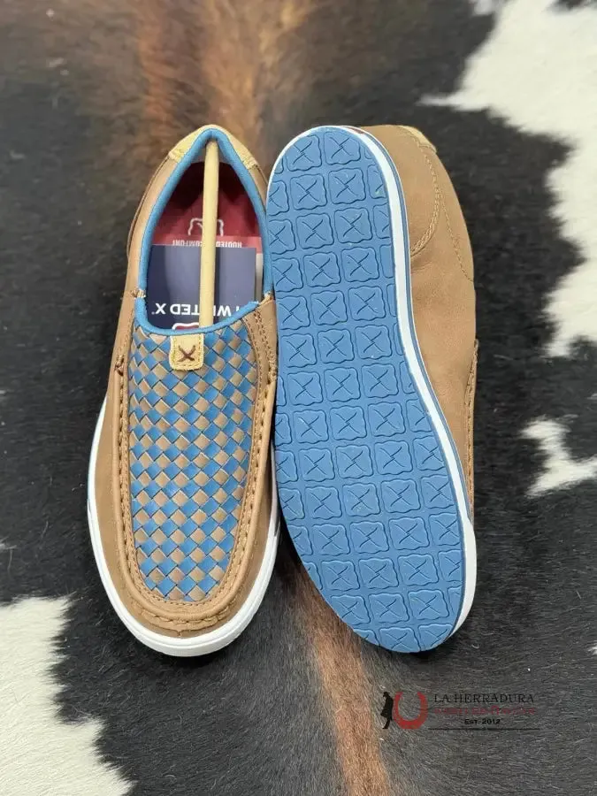 TWISTED X WOMENS SLIP ON KICKS TOASTED COCONUT & BLUE STEEL CASUAL SHOE