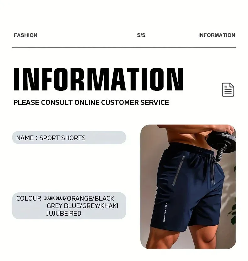 UETEEY Summer Shorts Men Gym Sport Running Squat Fitness
