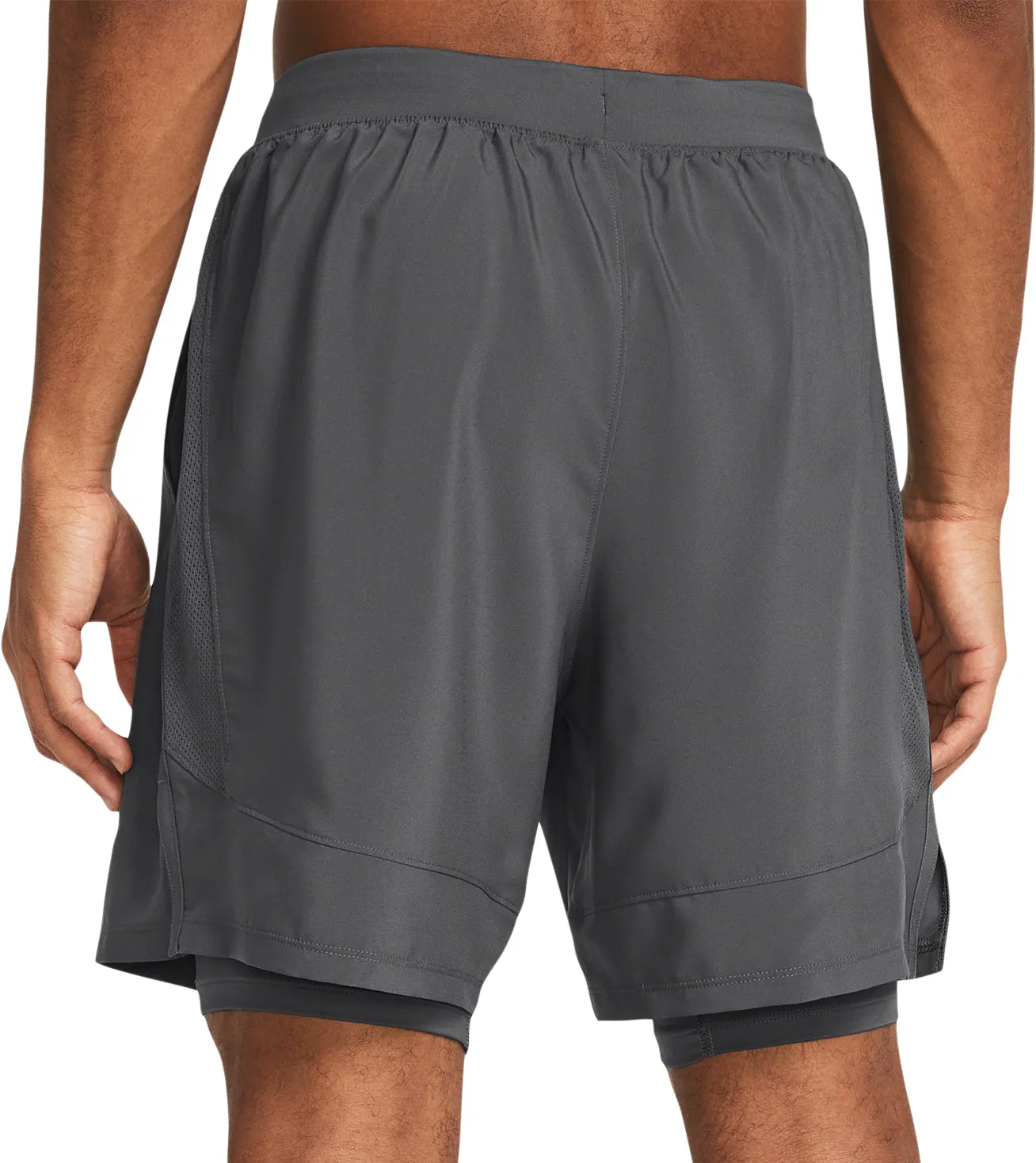 Under Armour Launch 2 In 1 Mens Running Shorts - Grey
