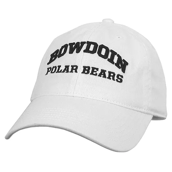 Washed Twill Hat with Bowdoin Polar Bears