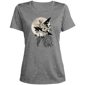 Witchy Moon CLOSEOUT --Ladies' Heather Scoop Neck Performance Tee
