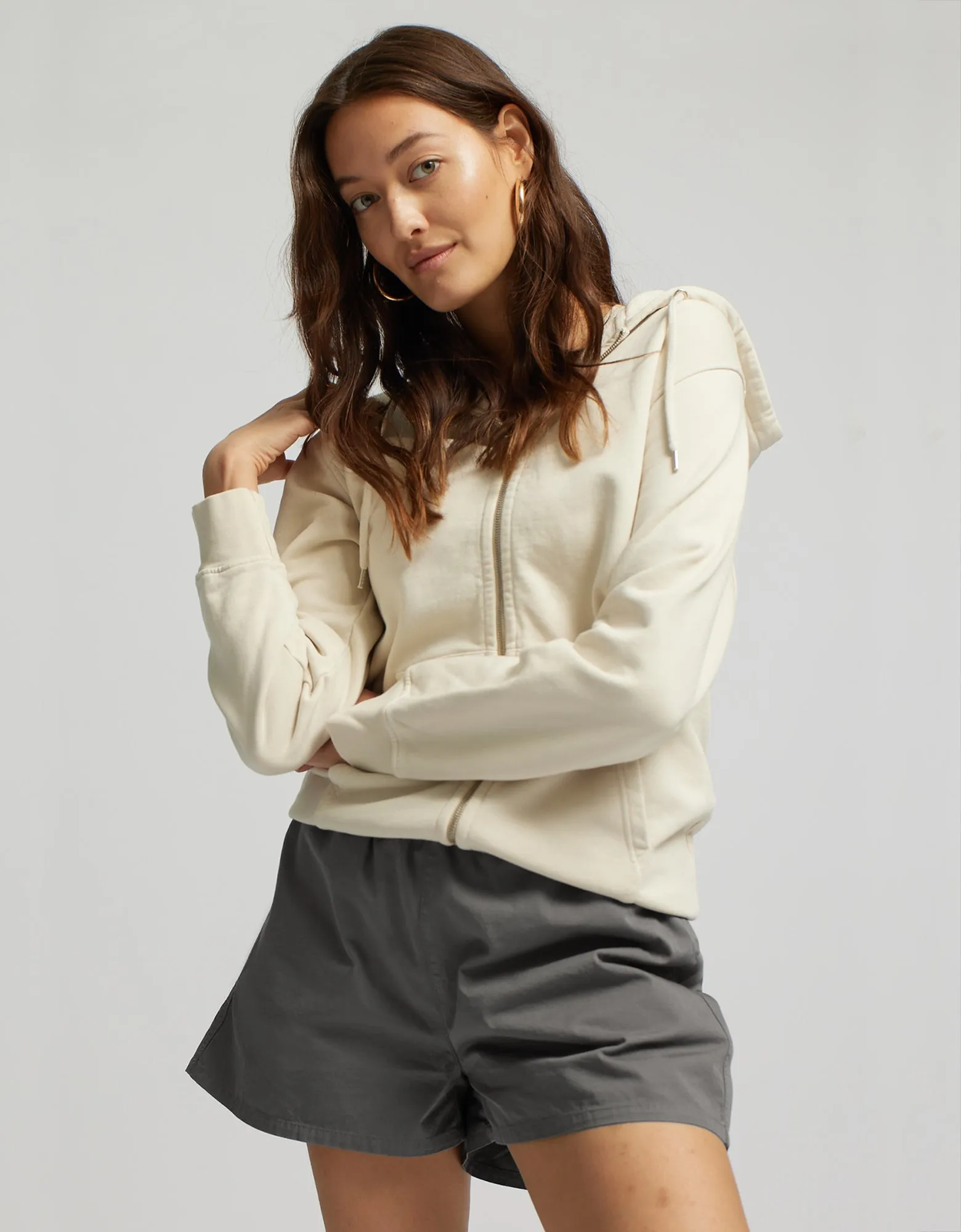 Women Organic Twill Shorts - Faded Pink