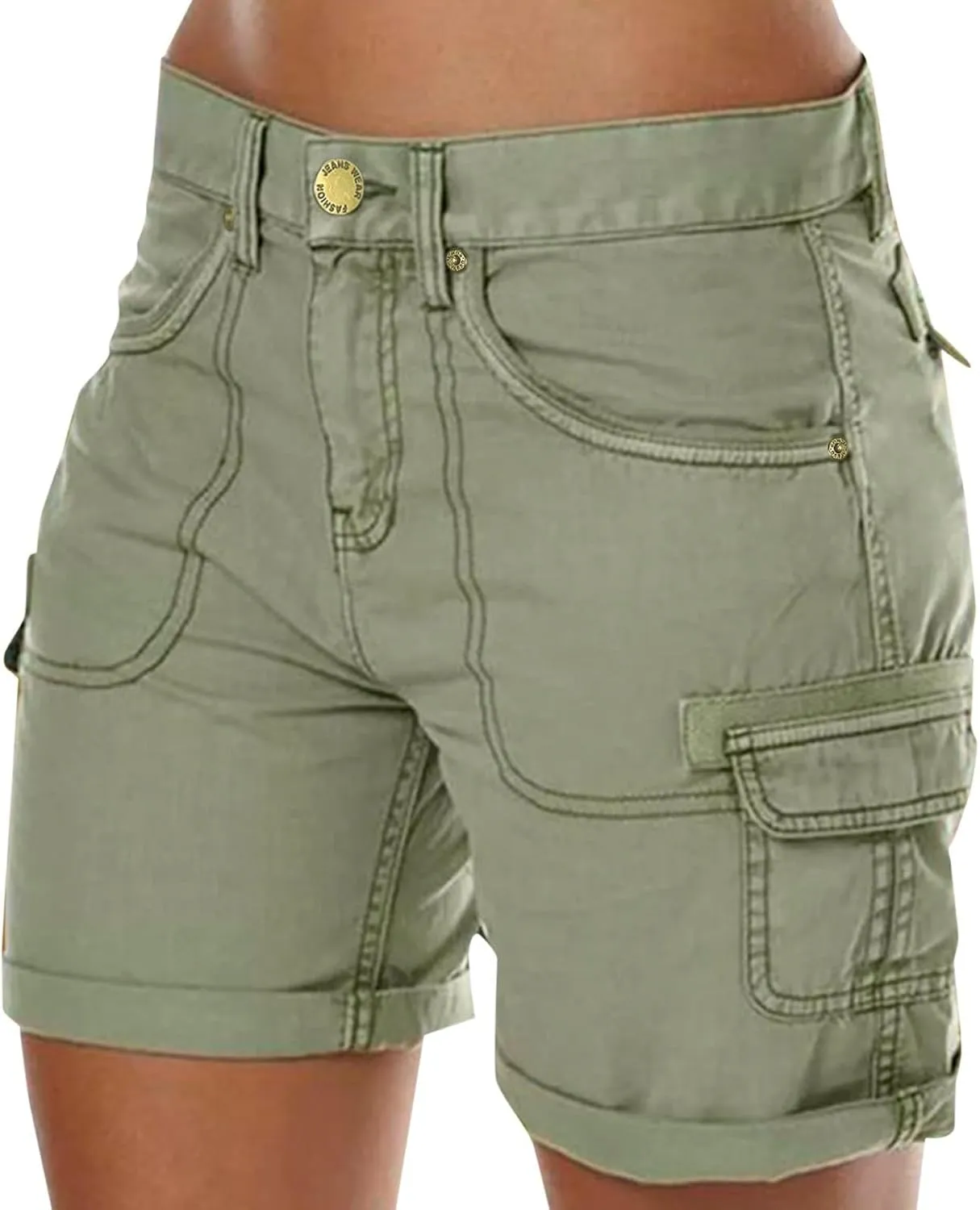 Women Running Shorts Summer Casual Loose Cargo Shorts Multiple Pockets Beach Short Trousers Outdoor Hiking Tactical Shorts