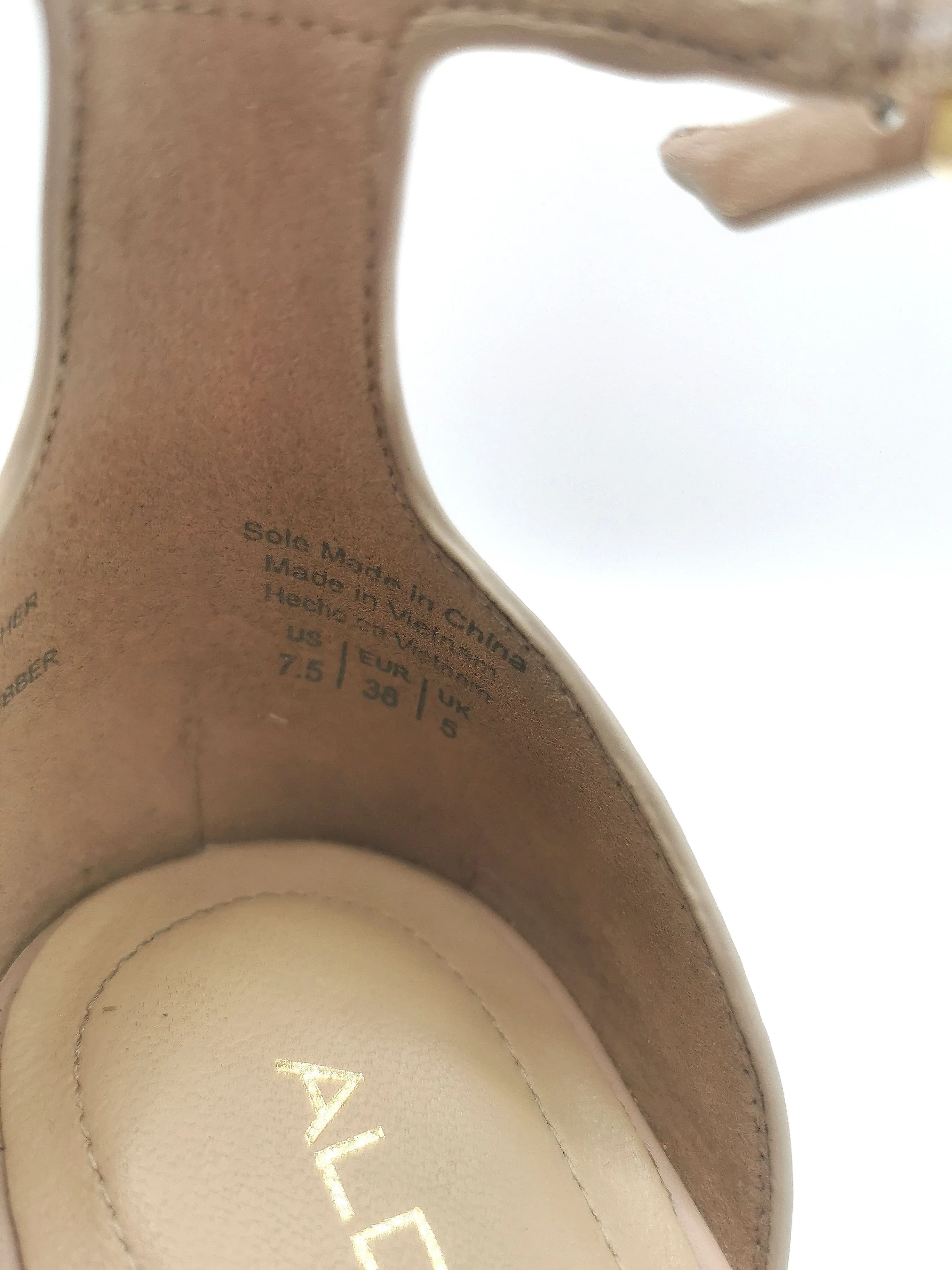 WOMENS SIZE 7.5 - ALDO, Leather High Heal Dress Sandals EUC B25
