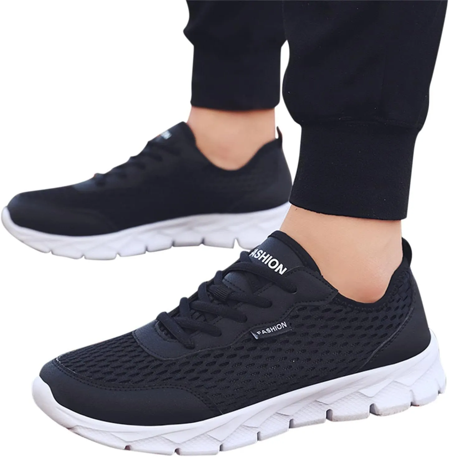 Womens Sneakers Air Cushion Running Shoes Lace Up Tennis Shoes Men Mesh Breathable Men's Casual Shoes Fashion Sneakers Platform Tennis Shoe Cross Trainer Shoe