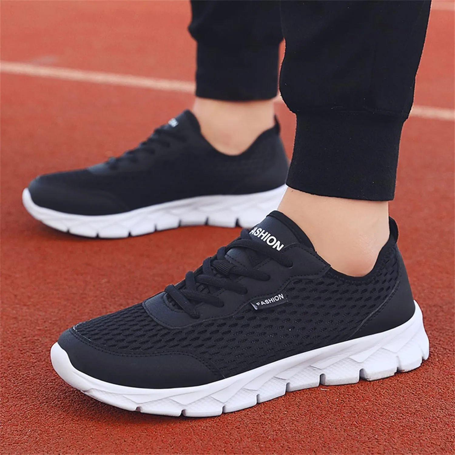 Womens Sneakers Air Cushion Running Shoes Lace Up Tennis Shoes Men Mesh Breathable Men's Casual Shoes Fashion Sneakers Platform Tennis Shoe Cross Trainer Shoe