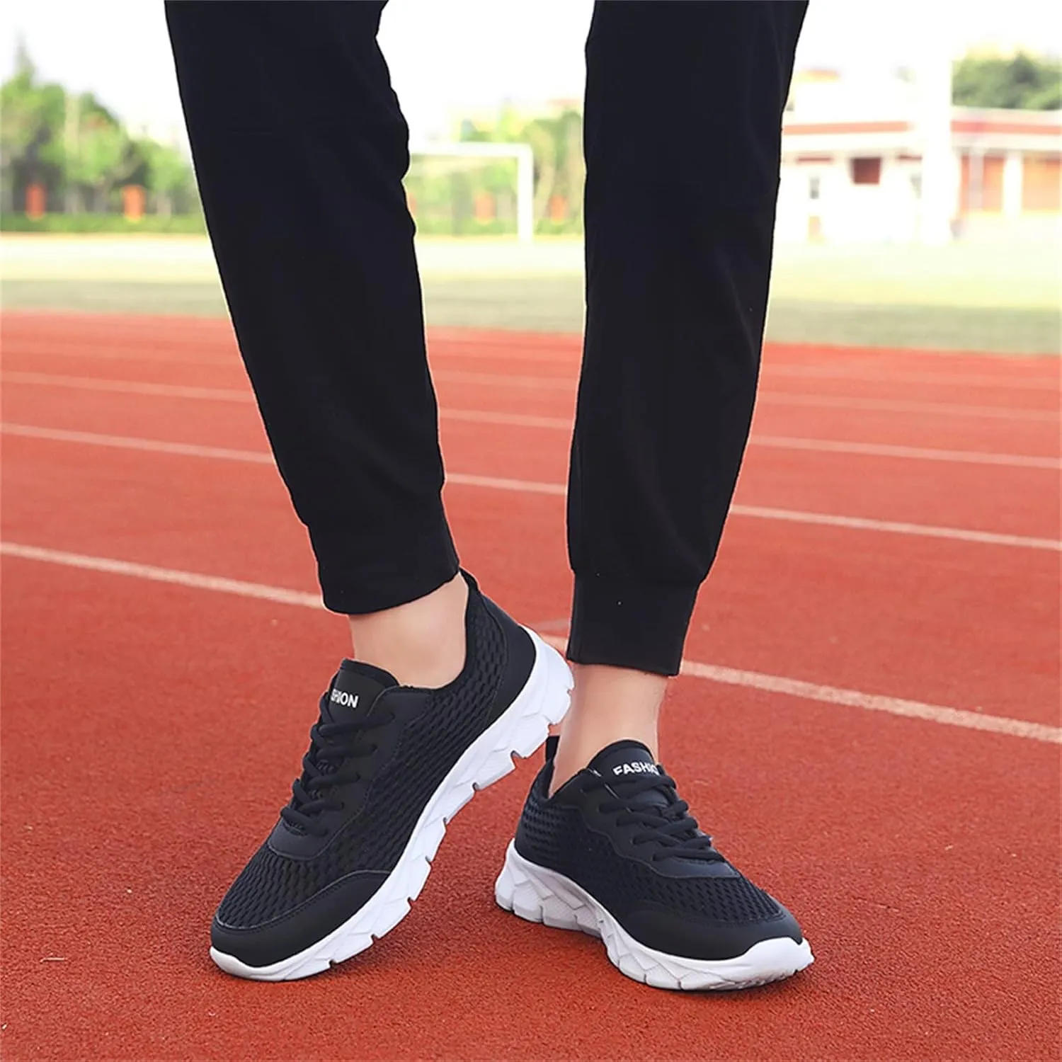 Womens Sneakers Air Cushion Running Shoes Lace Up Tennis Shoes Men Mesh Breathable Men's Casual Shoes Fashion Sneakers Platform Tennis Shoe Cross Trainer Shoe