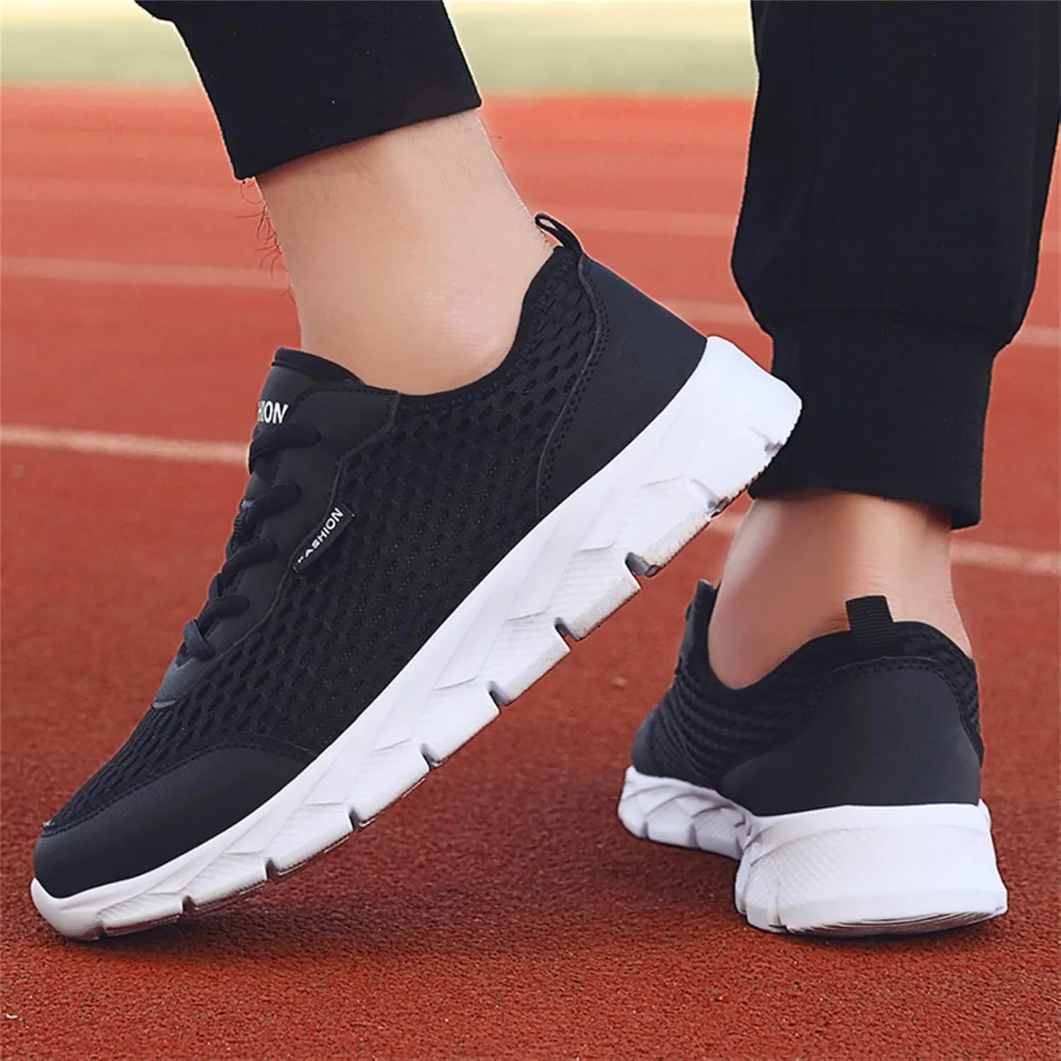 Womens Sneakers Air Cushion Running Shoes Lace Up Tennis Shoes Men Mesh Breathable Men's Casual Shoes Fashion Sneakers Platform Tennis Shoe Cross Trainer Shoe