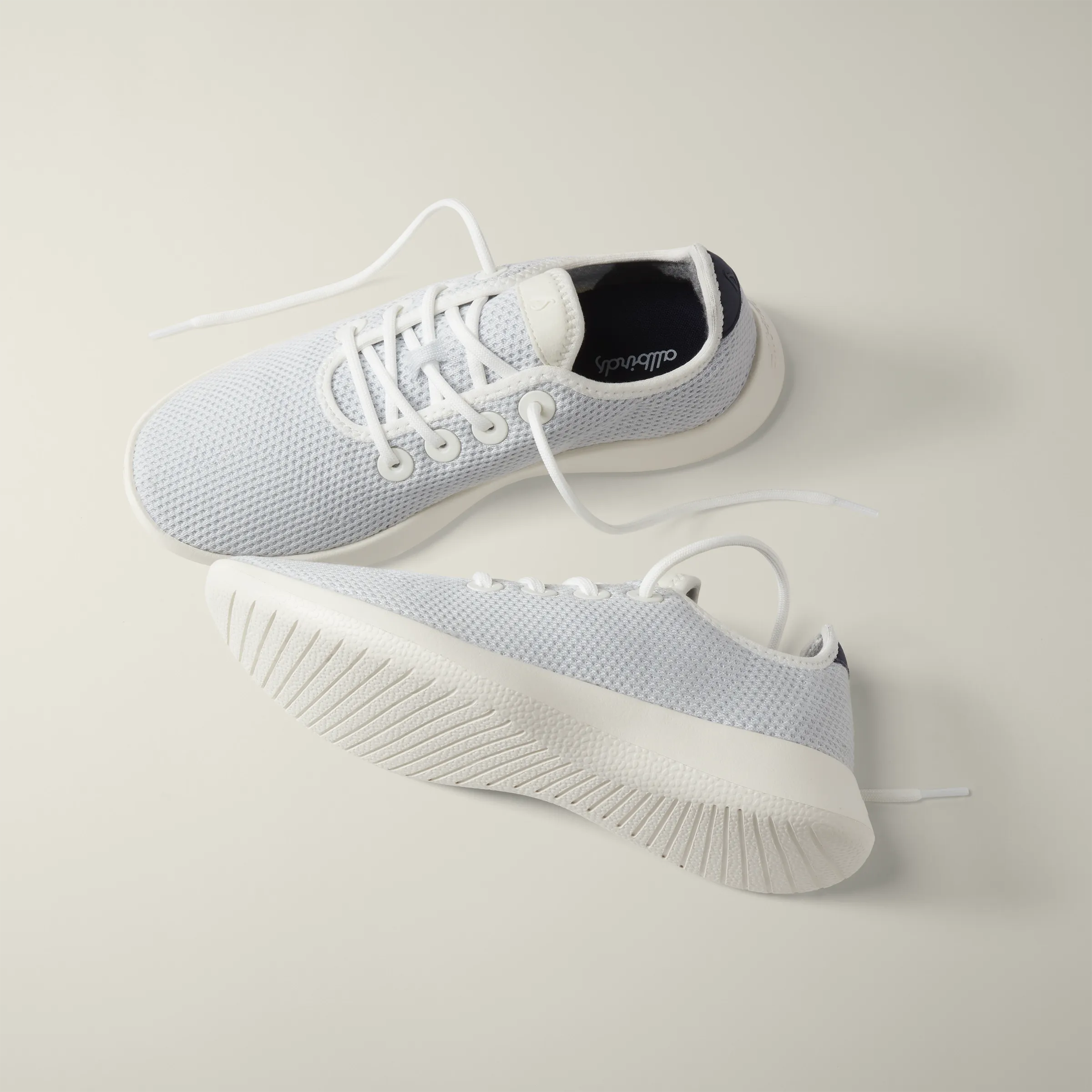 Women's Tree Runners - Blizzard/True Navy (Natural White Sole)